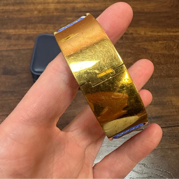 Authentic Hermes Ceramic and Gold fan design bangle bracelet DAMAGED - Picture 8 of 13